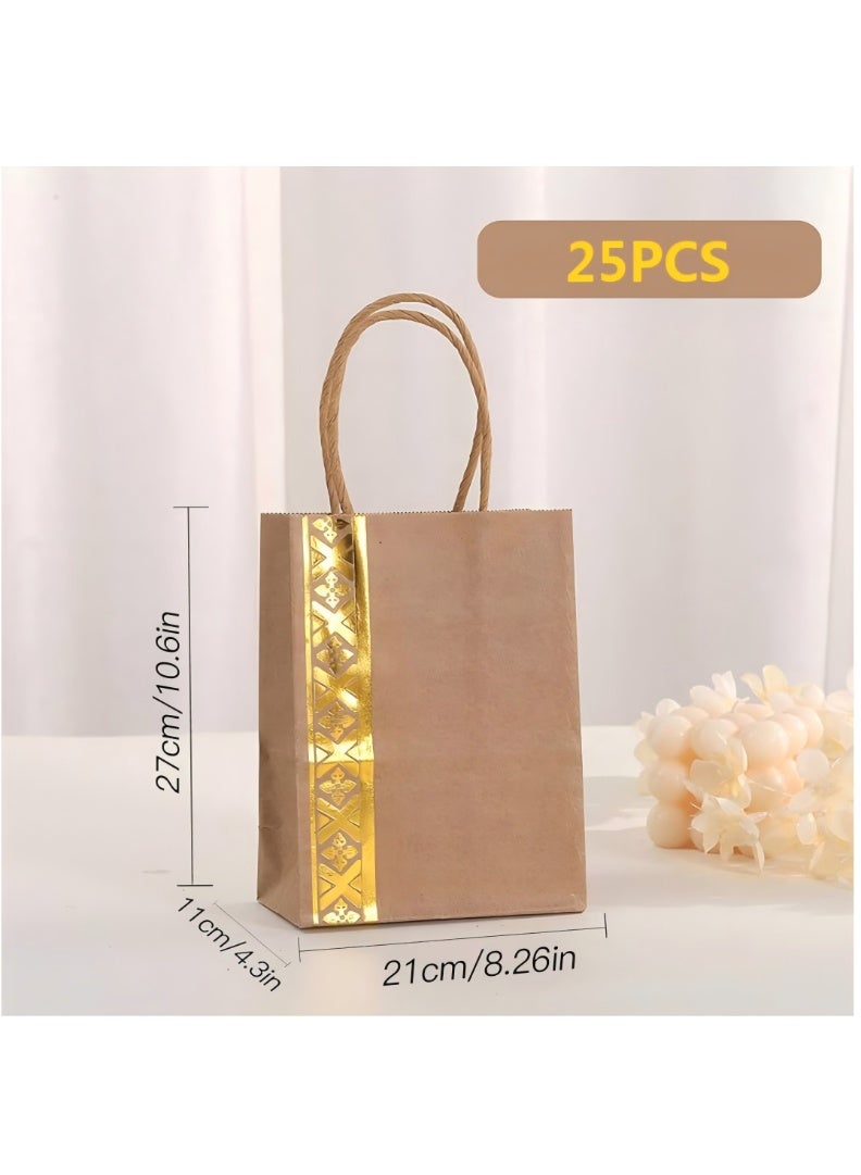ohmoon 25 PCS Gift Bags Set- Paper Gift Bagwith Handle, Elegant Gift Packaging for Ramadan & Eid - Image 3